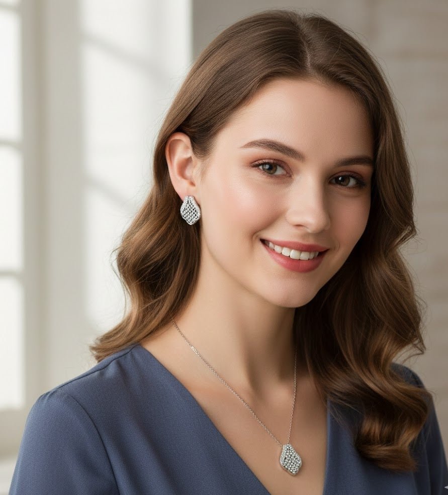 Filigree Waterdrop Pave Jewelry Set