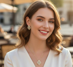 Filigree Waterdrop Pave Jewelry Set